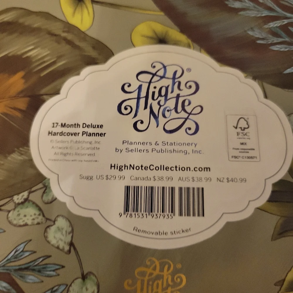 High Note 17 Month Planner